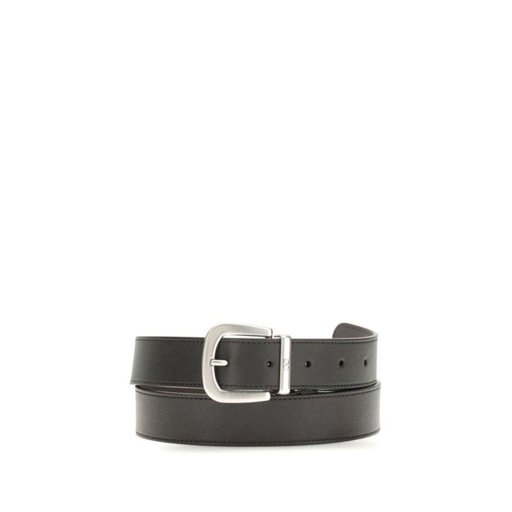 Valentino Garavani Calf Leather Regular Belt Men Black Belts